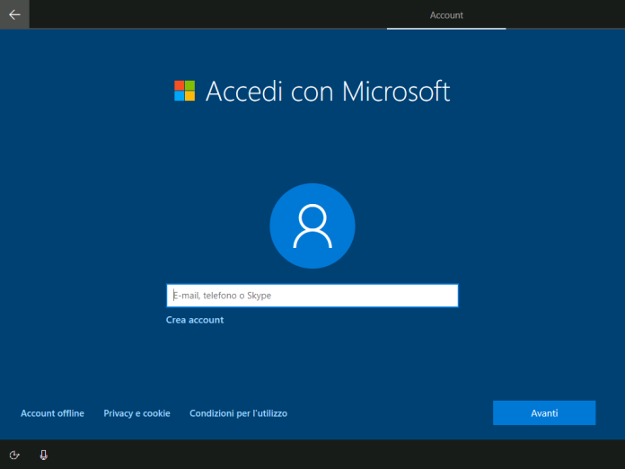 l'account Microsoft è già presente l'account Microsoft è già presente